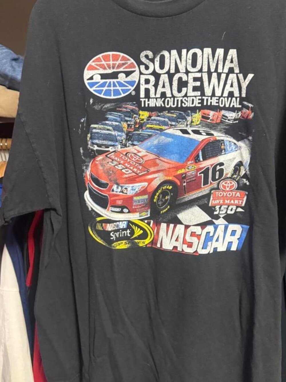 2000s A-Line Toyota Save Mart 350 Sonoma Raceway NASCAR Black T-Shirt Size 2XL